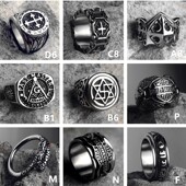 潮牌嘻哈个性 食指单身朋克高级感女士尾戒扳指环 复古钛钢戒指男款