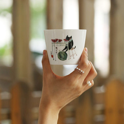 日常图案可选茶杯喝水炖蛋