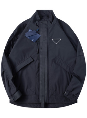 2026SS春夏新款纯色立领上衣工装黑色高级夹克外套男女同款