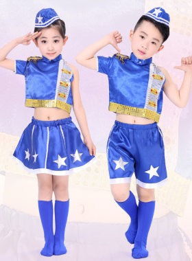 六一儿童小军装表演服男女童