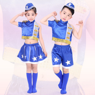 六一儿童小军装表演服男女童海军风舞台演出服幼儿园五角星舞蹈裙