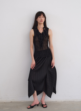 JT JANE压褶褶皱半身裙短裙 小众设计三宅款 不规则设计