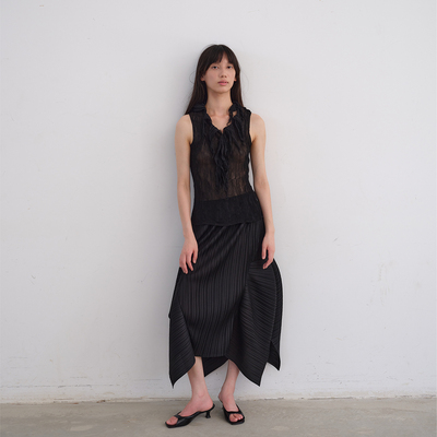 JT JANE压褶褶皱半身裙短裙 小众设计三宅款 不规则设计