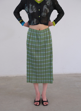 JT JANE设计师款小众通勤印花压褶三宅风半裙 褶皱包臀四季内搭