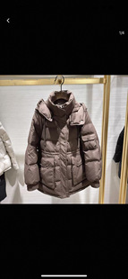 2026露韵诗羽绒服278601女中长款收腰显瘦连帽加厚白鸭绒服一手长