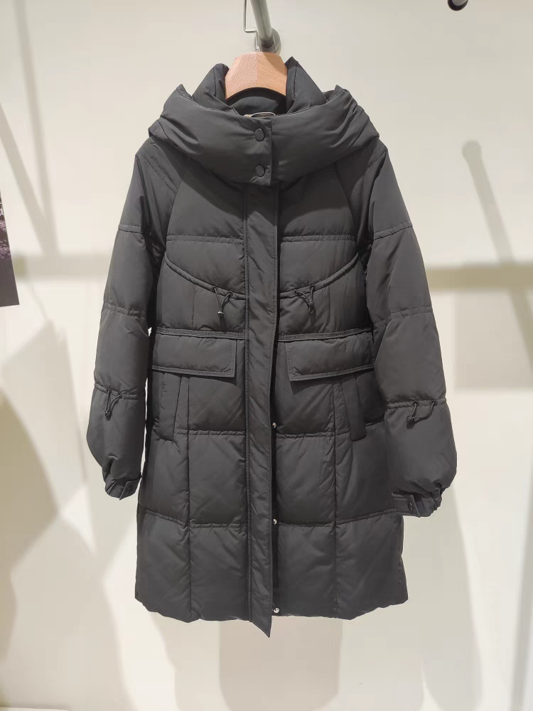 露韵诗羽绒服冬装专柜正品中长款连帽258115送妈妈送婆婆吊牌1199