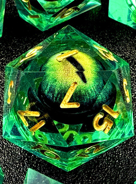 鱼骰人跑团骰子龙眼骰子DND骰子COC骰子龙与地下城可动龙眼眼球骰