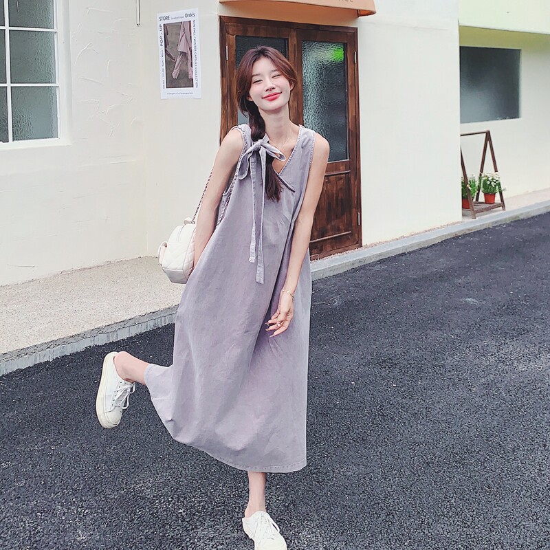 韩版显瘦紫色牛仔背带裙女夏季2025新款可盐可甜休闲慵懒风连衣裙,女装连衣裙,2C137