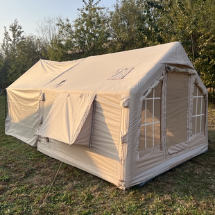 免安装 自动7.7平600D充气帐篷防晒户外露营防雨保暖加厚野营过夜