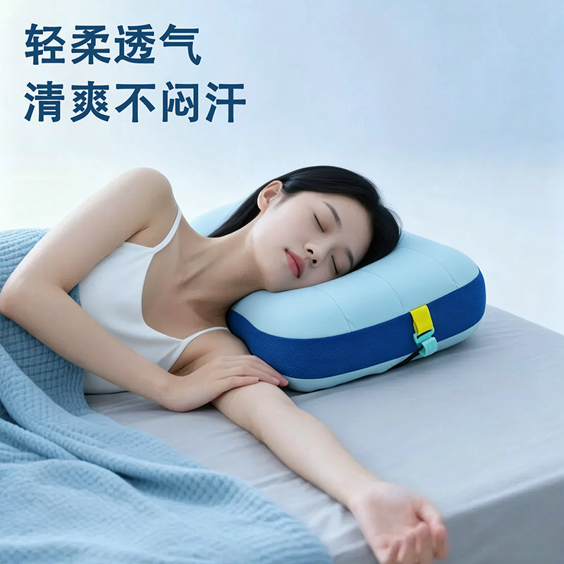 户外TPU充气枕头收纳一体午睡靠枕睡觉神器便携吹气腰枕沙滩枕