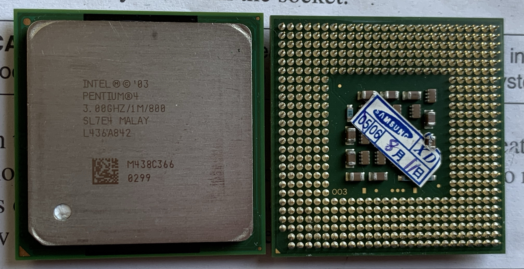 Intel/英特尔P4 2.8B P42.8/512/533 478针CPU工控机