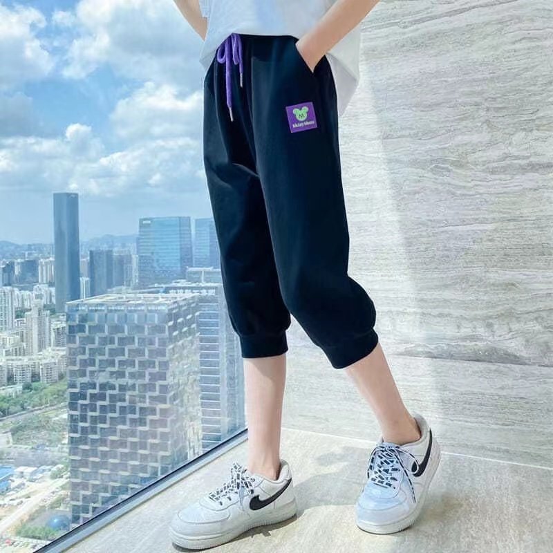 女童七分裤夏季薄款儿童短裤夏款外穿纯棉洋气中大童运动休闲裤子