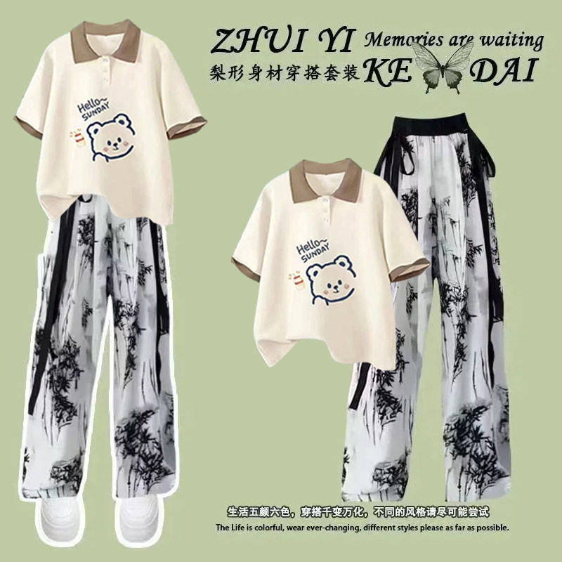 初中生夏装运动套装2026新款少女时尚休闲短袖T恤高中学生两件套