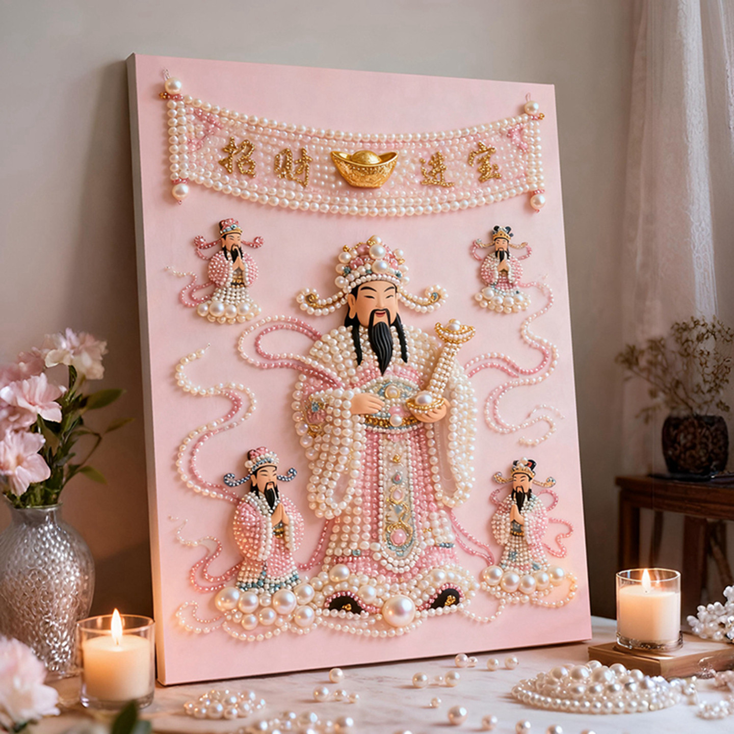 招财diy财神爷珍珠画手工钻石客厅装饰挂画材料包送朋友新年贴画,家居饰品,DIY/数字油画,淘宝优惠券,粉丝福利购,淘宝优惠卷