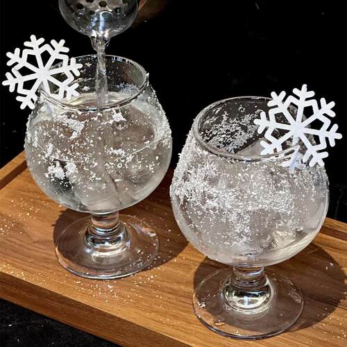 圣诞酒杯初雪调酒杯白兰地杯