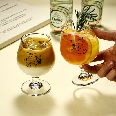 可爱小狗玻璃杯高脚杯创意啤酒杯