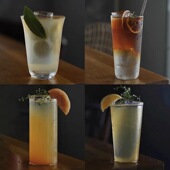 日式 木村海波杯长饮杯柯林杯鸡尾酒杯调酒杯超薄斜身嗨棒杯饮品杯