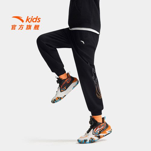 安踏儿童男大童针织运动长裤