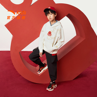 子男童套装 新年马年安踏儿童卫衣男童连帽套头2026年新款 卫衣裤