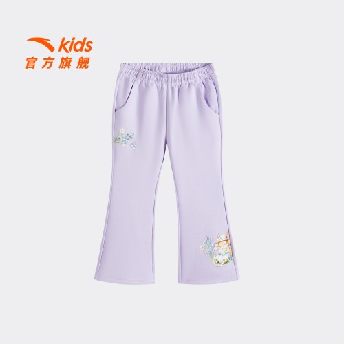 安踏儿童女小童针织运动长裤
