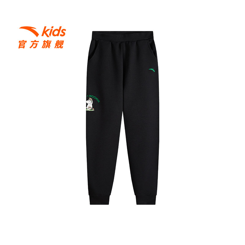 姆明IP安踏儿童女童运动长裤2025春季新款中大童黑色休闲裤女裤子,童装/婴儿装/亲子装,裤子,淘宝优惠券,粉丝福利购,淘宝优惠卷