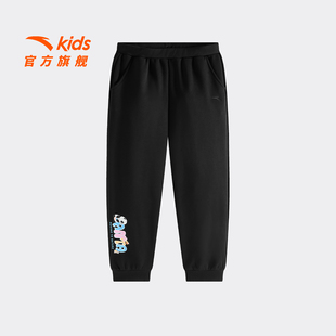 舒适保暖加绒休闲卫裤 安踏儿童装 新款 2026春季 女小童针织运动长裤