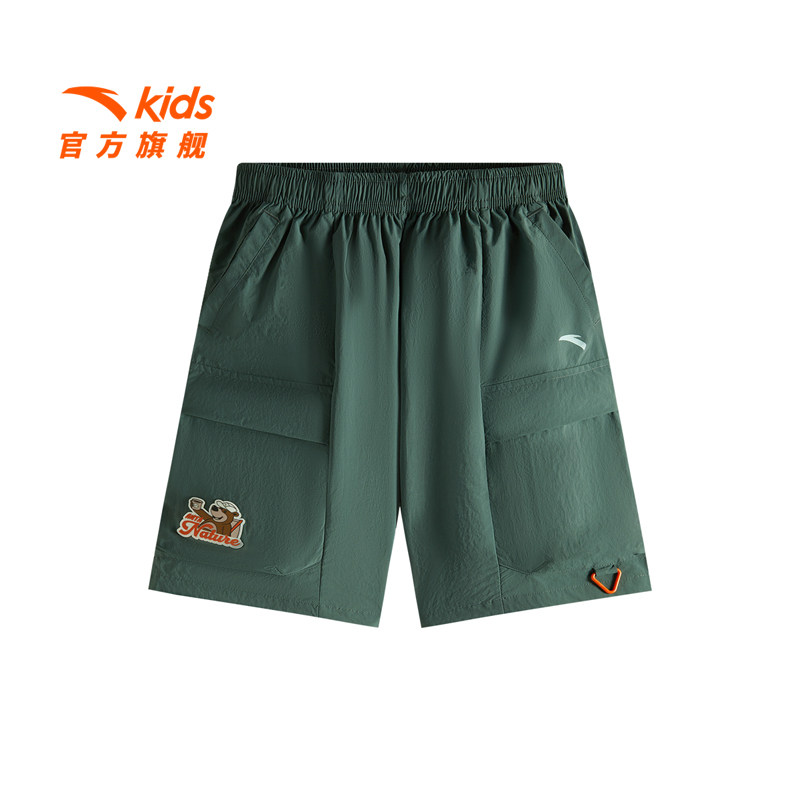 安踏儿童男大童五分裤2025夏季新款透气舒适中大童宽松休闲短裤潮