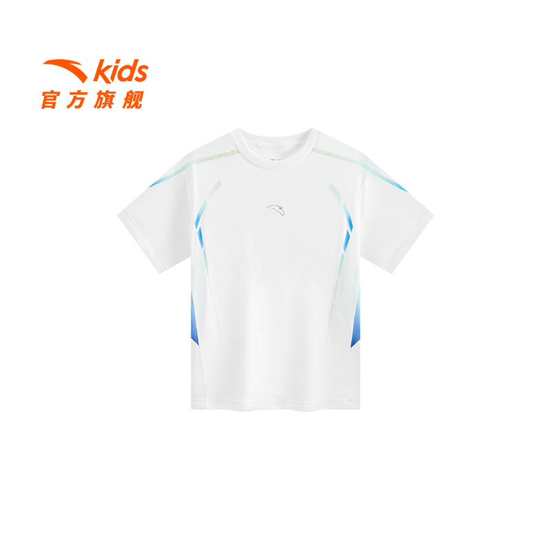 安踏儿童男大童针织短袖衫