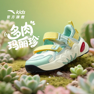 透气防滑中大童玛丽珍沙滩鞋 包头夏新款 框子鞋 安踏儿童女大童凉鞋