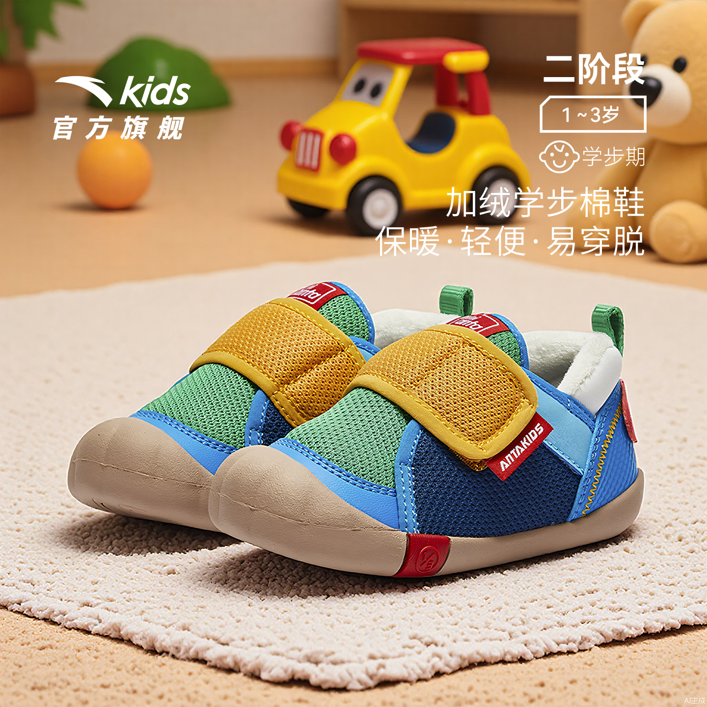 安踏学步鞋二阶加绒保暖二棉鞋