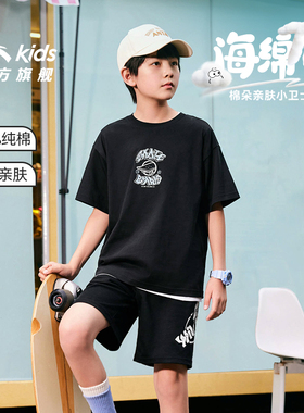 安踏小薄荷|儿童短T2025年新款夏冰爽凉感短袖男童棉透气男童短装