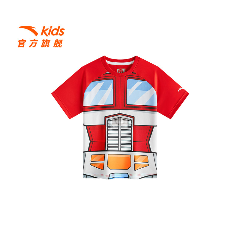 变形金刚安踏儿童男小童针织短袖衫2025夏款透气舒适男孩速干短T