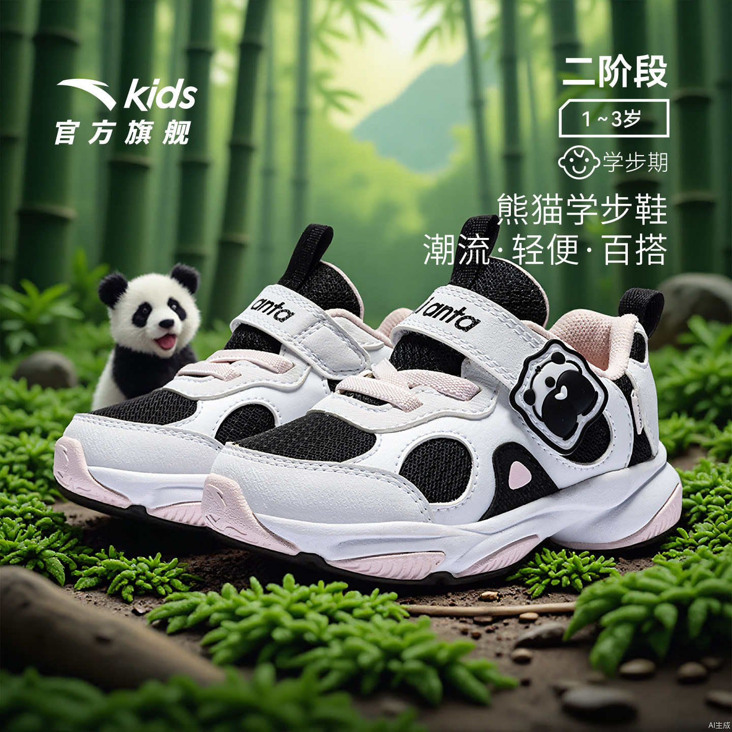 安踏学步鞋加绒保暖棉鞋冬季新款女宝宝鞋子幼儿园鞋儿童运动鞋潮