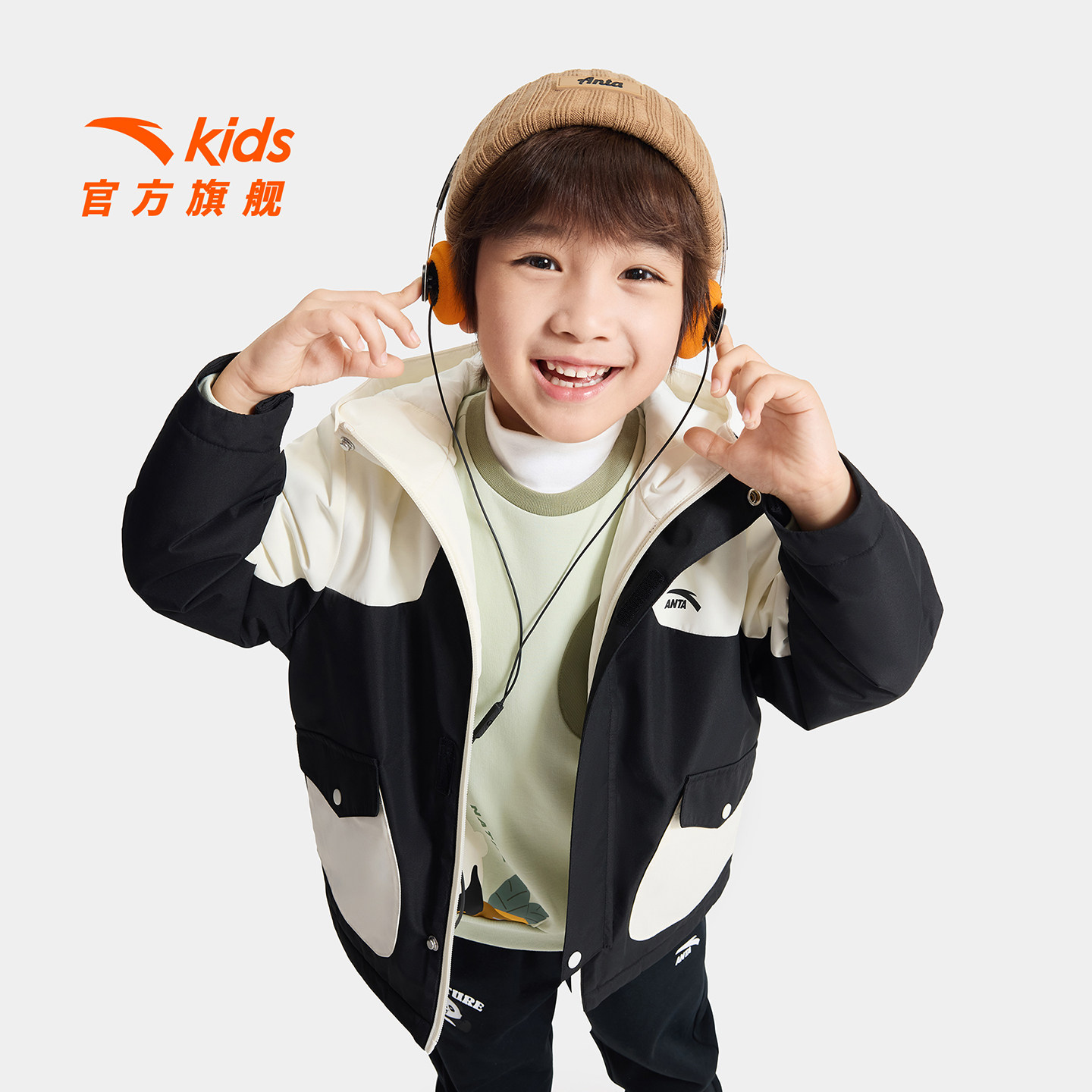 安踏儿童外套小童宝宝摇粒绒运动上衣2026秋冬保暖女童可爱厚外套