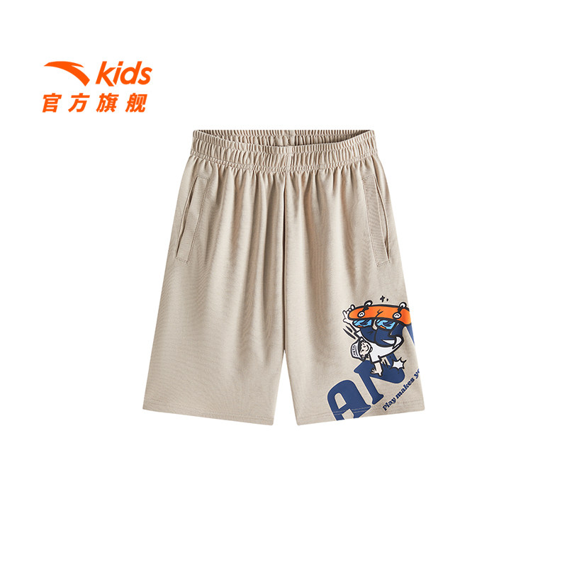 安踏儿童男大童针织五分裤2026新款透气舒适中大童运动休闲短裤潮