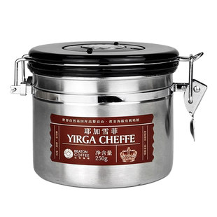 比顿咖啡 耶加雪菲咖啡豆现磨黑咖啡新鲜中偏浅度烘焙500g/罐