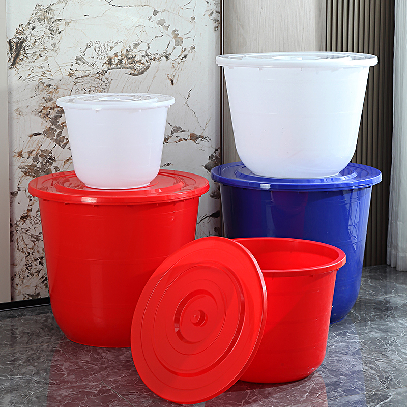 特大号塑料水缸工业用大水桶加厚家用储水用带盖四规格备用红蓝桶