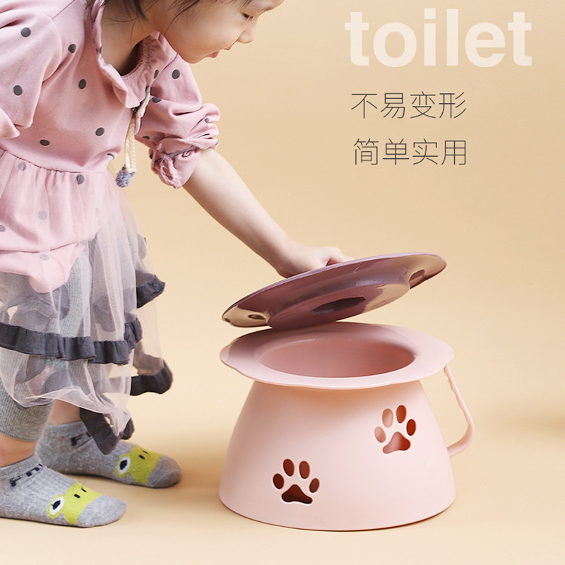 轻便卡通痰盂儿童便盆男女宝宝尿壶手提尿桶带盖尿盆家用小孩夜壶