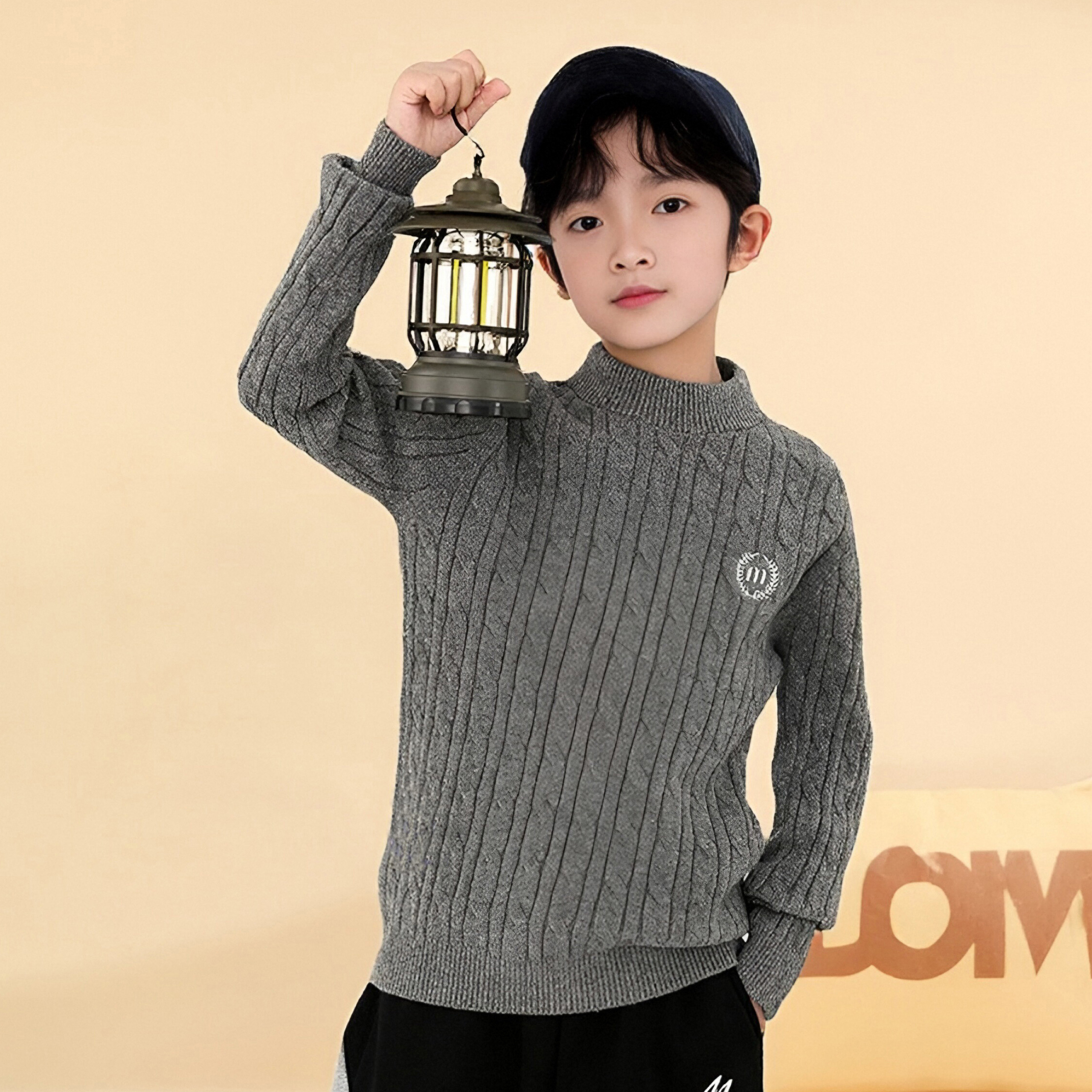 [半高领][针织衫]米西果毛衣