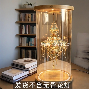 适用于拼酷无骨花灯金属模型成品专用灯光防尘罩发光展示盒收纳盒