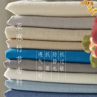 Phong cách Trung Quốc đôi tre phần vải lanh xếp li cotton chất liệu vải lanh mùa hè Sen màu áo rắn vải - Vải vải tự làm mua vải may quần áo