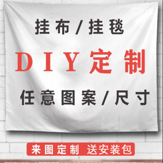 DIY定制背景ins墙布直播网红照片图案挂毯定做宿舍挂布装饰出租屋