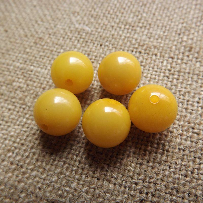 菩提根佛珠上色圆珠黄色菩提子手链配珠手串隔珠diy手工串珠饰品