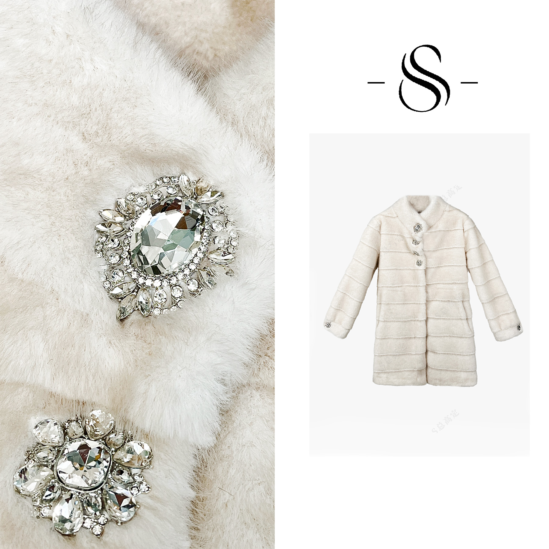 NIMOSHI【高定】冬季新款法式清新减龄时尚气质显瘦保暖外套D0269