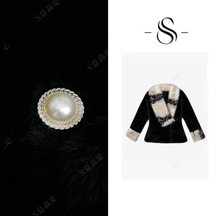 NIMOSHI【高定】冬季新款法式重工时尚百搭拼接气质短外套D0382