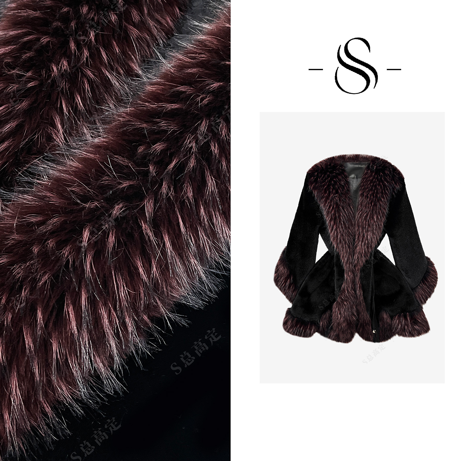 欧式冬季新款微下摆减龄中长外套