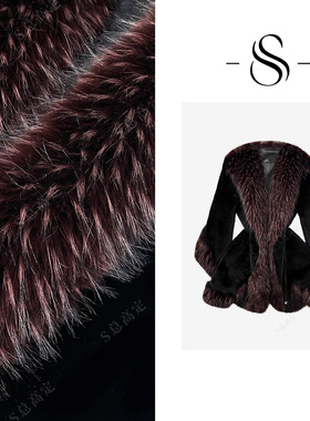 NIMOSHI【高定】欧式冬季新款黑红撞色微下摆减龄中长外套D0248