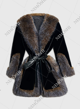 欧货高级感轻奢时尚束腰显瘦减龄保暖毛外套女L5127