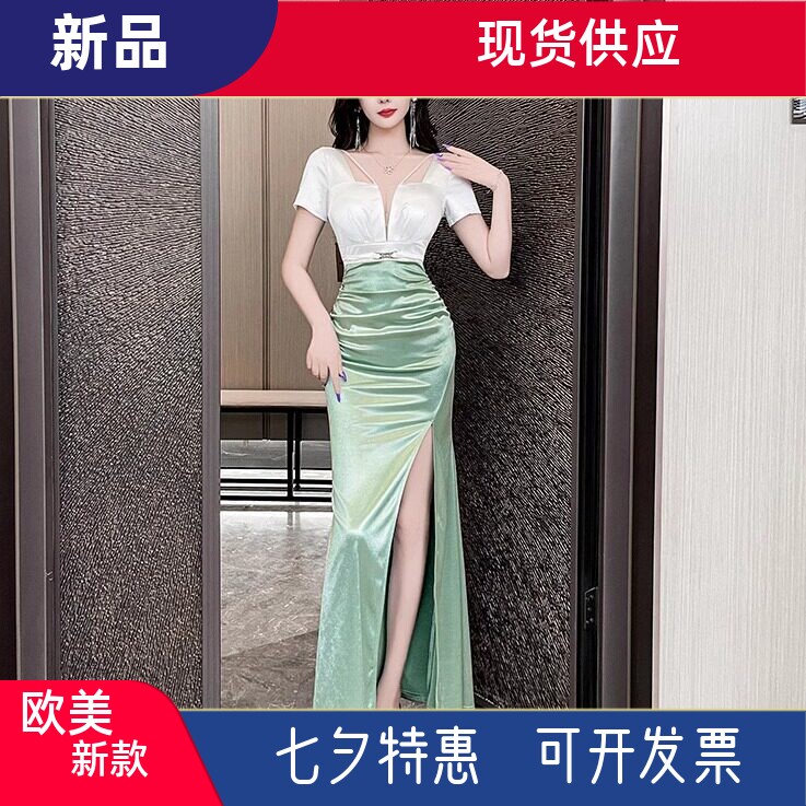修身裙子连衣裙性感夜场气质女人味显瘦礼服夜店女装拼接连衣裙