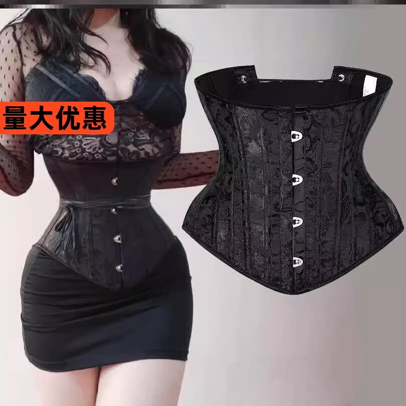 法式鱼骨腰封小腰精宫廷束腰带马甲塑身腰夹后系带宫廷束身衣女紧